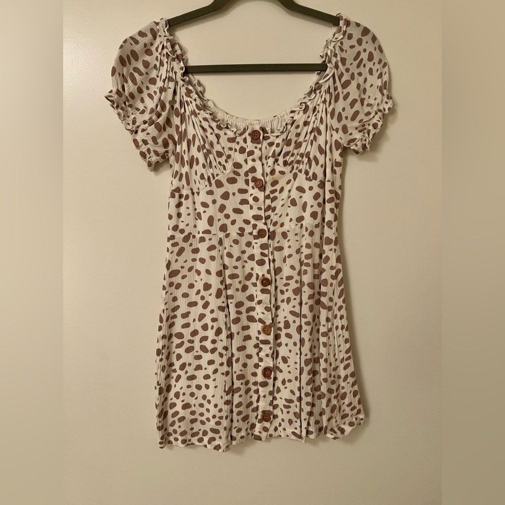 Girl and the Sun White Speckled Mini Sundress